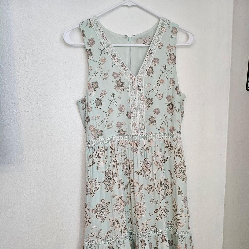 Loft Women's multi floral summer spring preppy Dress
